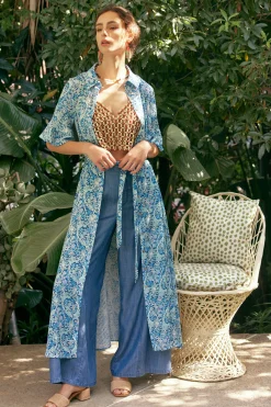 Current Air Floral Buttondown Shirt Dress BLUEMLT Discount
