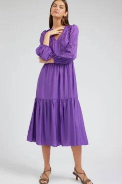 Current Air Floral Embroidered Maxi Dress PLUM Sale