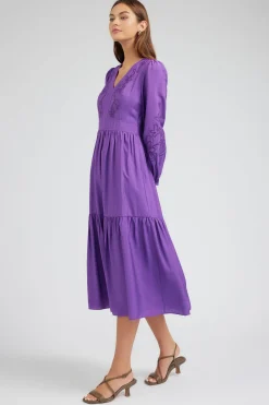 Current Air Floral Embroidered Maxi Dress PLUM Sale