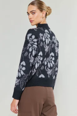 Current Air Floral Jacquard Sweater BLACKMLT Clearance