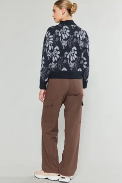 Current Air Floral Jacquard Sweater BLACKMLT Clearance