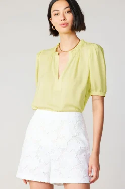 Current Air Floral Lace Shorts WHITE Clearance
