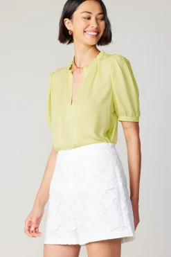 Current Air Floral Lace Shorts WHITE Clearance