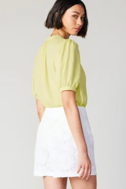 Current Air Floral Lace Shorts WHITE Clearance