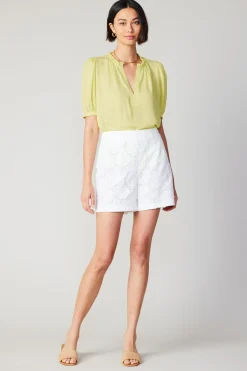 Current Air Floral Lace Shorts WHITE Clearance