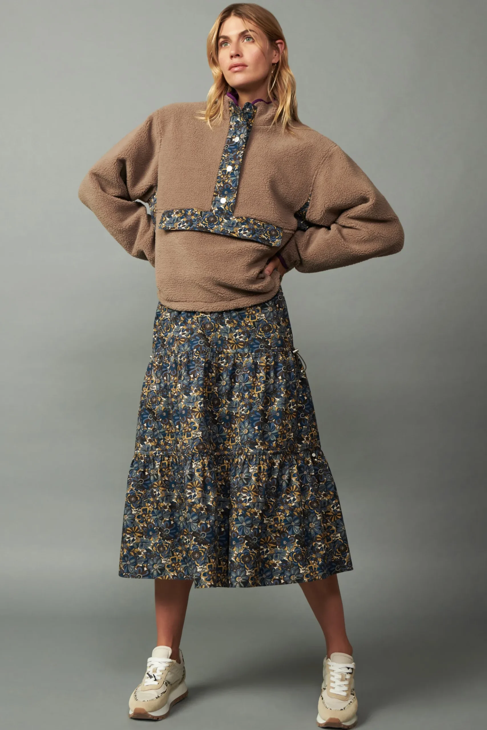 Current Air Floral Midi Skirt MULTI Outlet