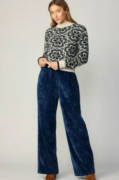 Current Air Floral Mock Neck Sweater BLACK Discount