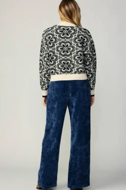 Current Air Floral Mock Neck Sweater BLACK Discount