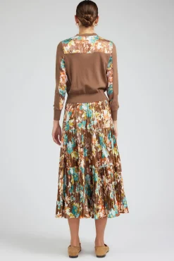 Current Air Floral Motif Cardigan BROWNMLT Outlet
