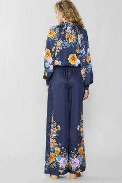 Current Air Floral Motif Wide Pants FLORALBLUEMLT Online