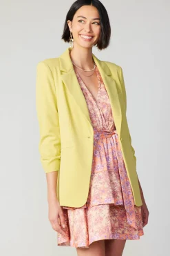 Current Air Floral Surplice Mini Dress CORAL Clearance