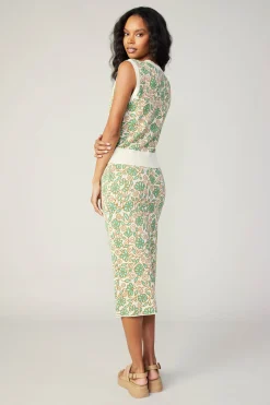 Current Air Floral Sweater Vest GREENMLT Hot