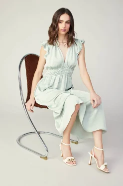 Current Air Florence Ruffled Midi Dress SILVERSAGE Sale