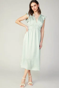 Current Air Florence Ruffled Midi Dress SILVERSAGE Sale