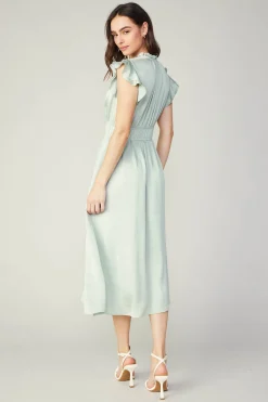 Current Air Florence Ruffled Midi Dress SILVERSAGE Sale