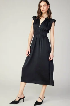 Current Air Florence Ruffled Midi Dress BLACK Sale