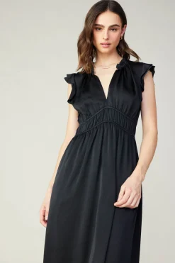 Current Air Florence Ruffled Midi Dress BLACK Sale