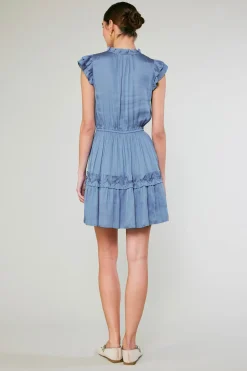 Current Air Flutter Sleeve Mini Dress DEEPPERIWINKLE Hot