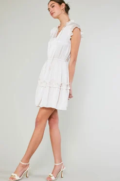 Current Air Flutter Sleeve Mini Dress PEARL Clearance