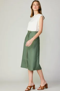 Current Air Front Slit Midi Skirt SAGE Hot