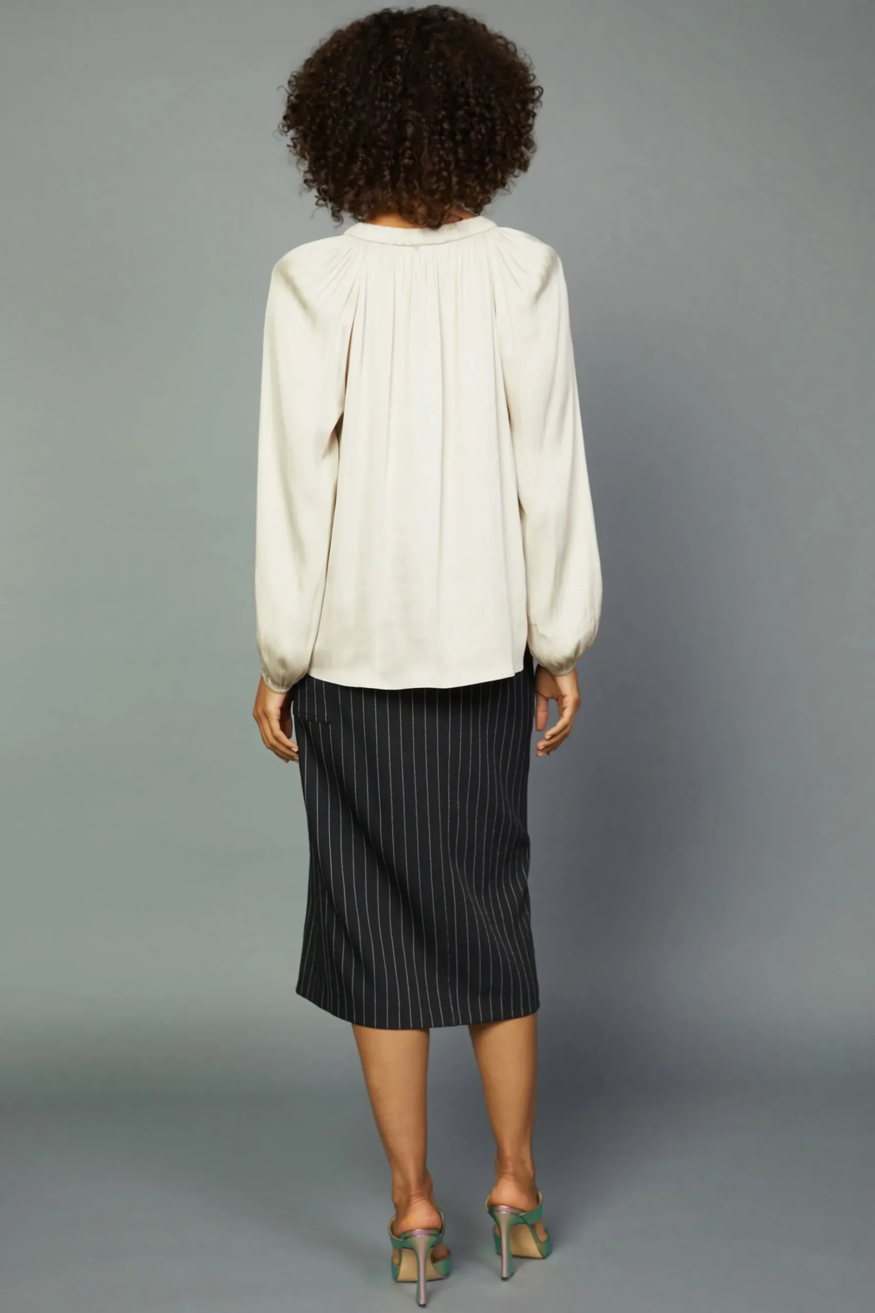 Current Air Gathered Bow Tie Blouse CREAM Best