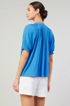 Current Air Gathered Yoke Blouse FADEDBLUE Online