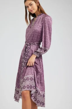 Current Air Geo Printed Belted Midi Dress PURPLEMLT Online