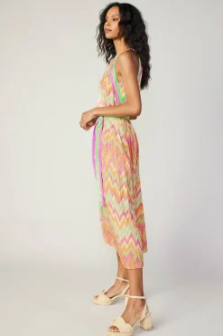 Current Air Gradient Chevron Midi Dress ORANGEMLT Outlet