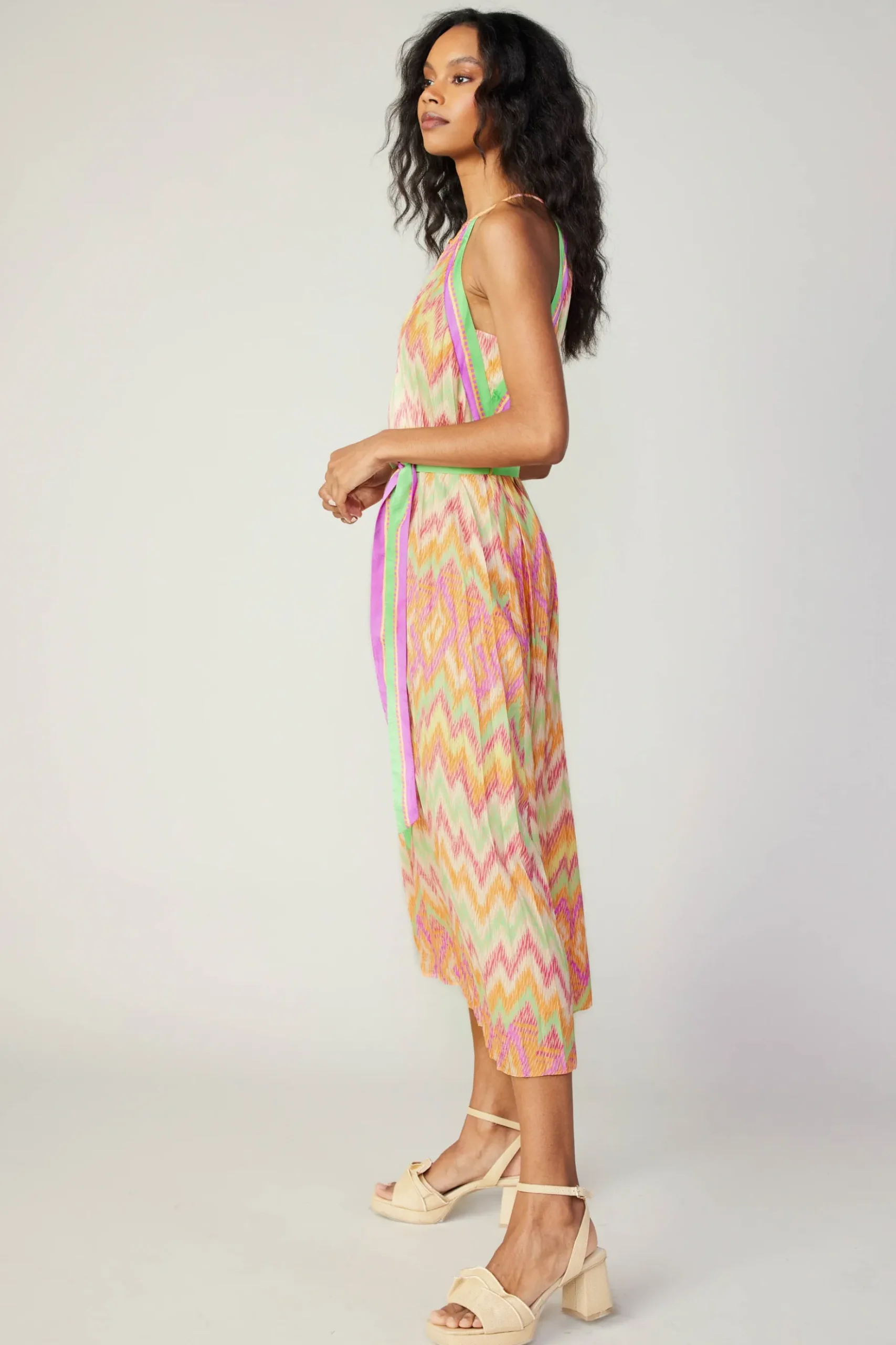 Current Air Gradient Chevron Midi Dress ORANGEMLT Outlet