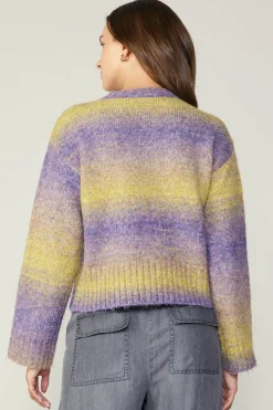 Current Air Gradient Sweater Top PURPLE-YELLOW Online