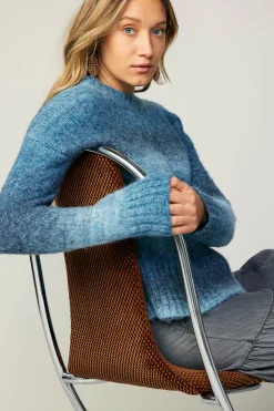 Current Air Gradient Sweater Top BLUE Outlet
