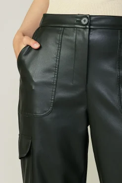 Current Air High Rise Leather Trousers DARKGREEN Sale