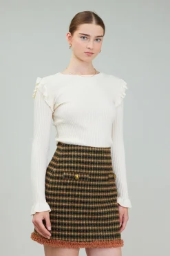 Current Air Houndstooth Mini Skirt MLT Discount
