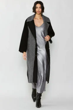 Current Air Houndstooth Oversized Wool Coat BLACK-HOUNDSTOOTH Clearance