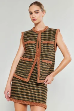 Current Air Houndstooth Vest MLT Fashion