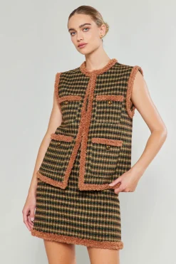 Current Air Houndstooth Vest MLT Fashion