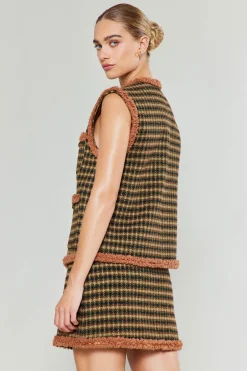 Current Air Houndstooth Vest MLT Fashion