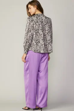 Current Air Jacquard Paisley Blouse BLACK Online