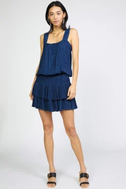 Current Air Jacquard Pintuck Mini Dress MIDNIGHTNAVY Discount