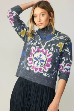 Current Air Jacquard Zip Sweater MULTI Fashion