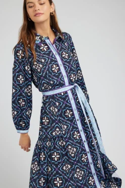 Current Air Kaleidoscope Motif Maxi Dress NAVYMLT Best