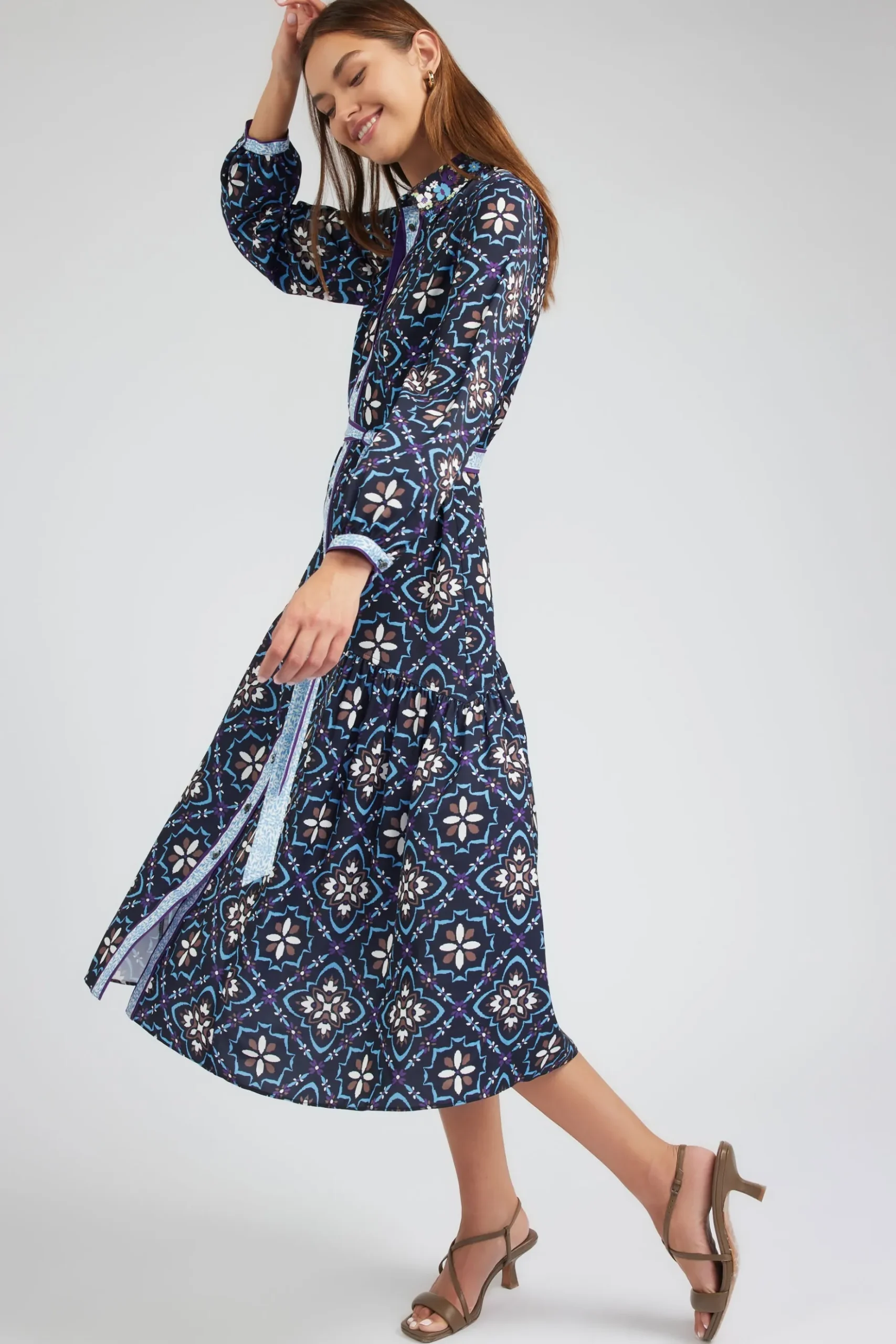Current Air Kaleidoscope Motif Maxi Dress NAVYMLT Best