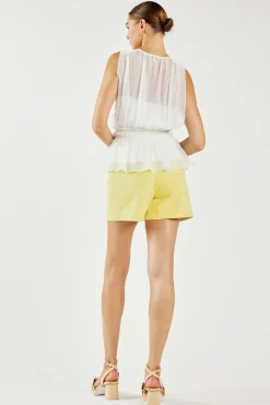 Current Air Keyhole Organza Top WHITE Discount