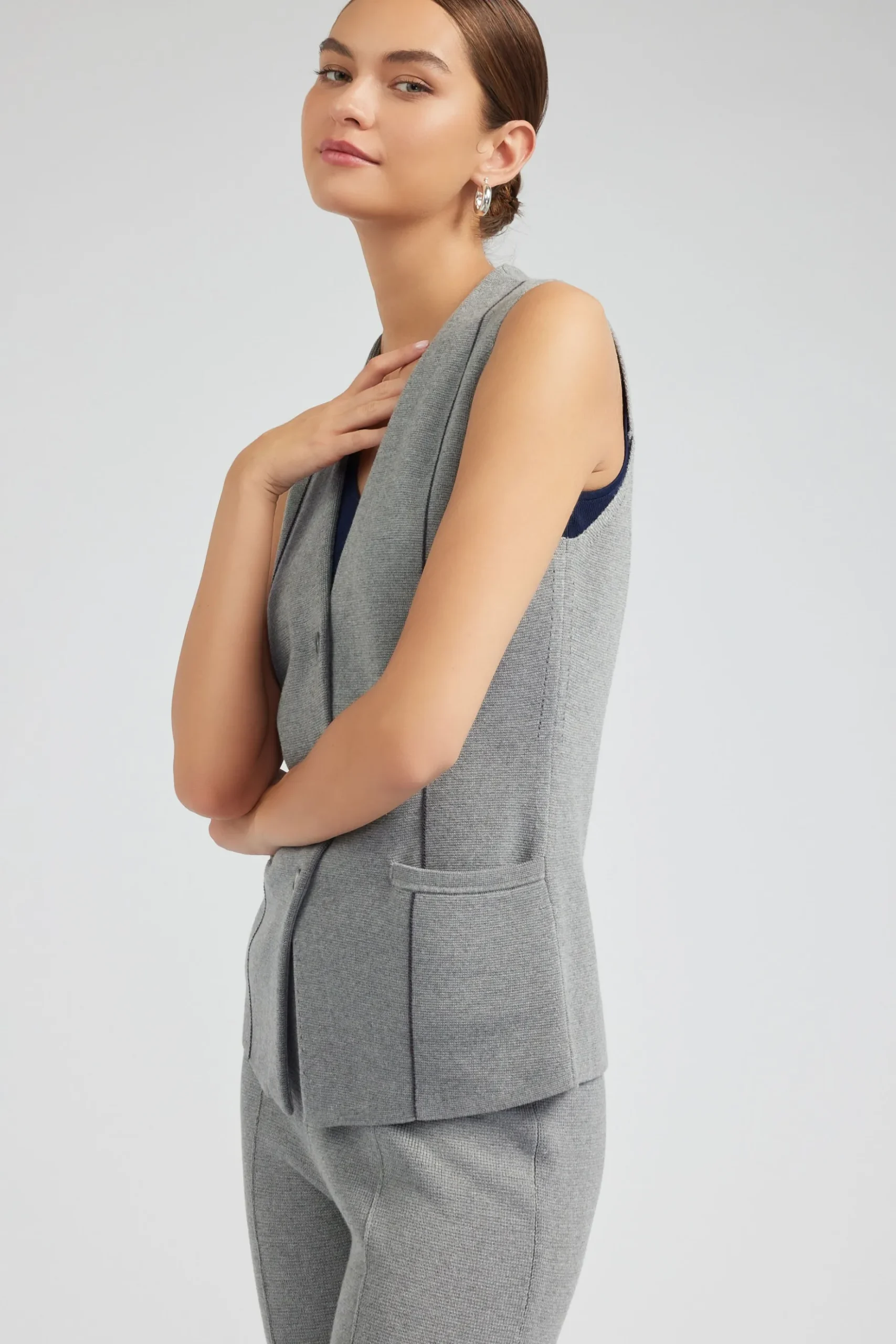 Current Air Knit Vest HEATHERGREY Online