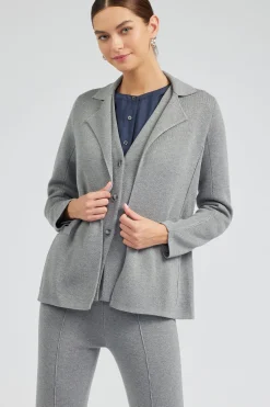 Current Air Knitted Blazer HEATHERGREY Sale