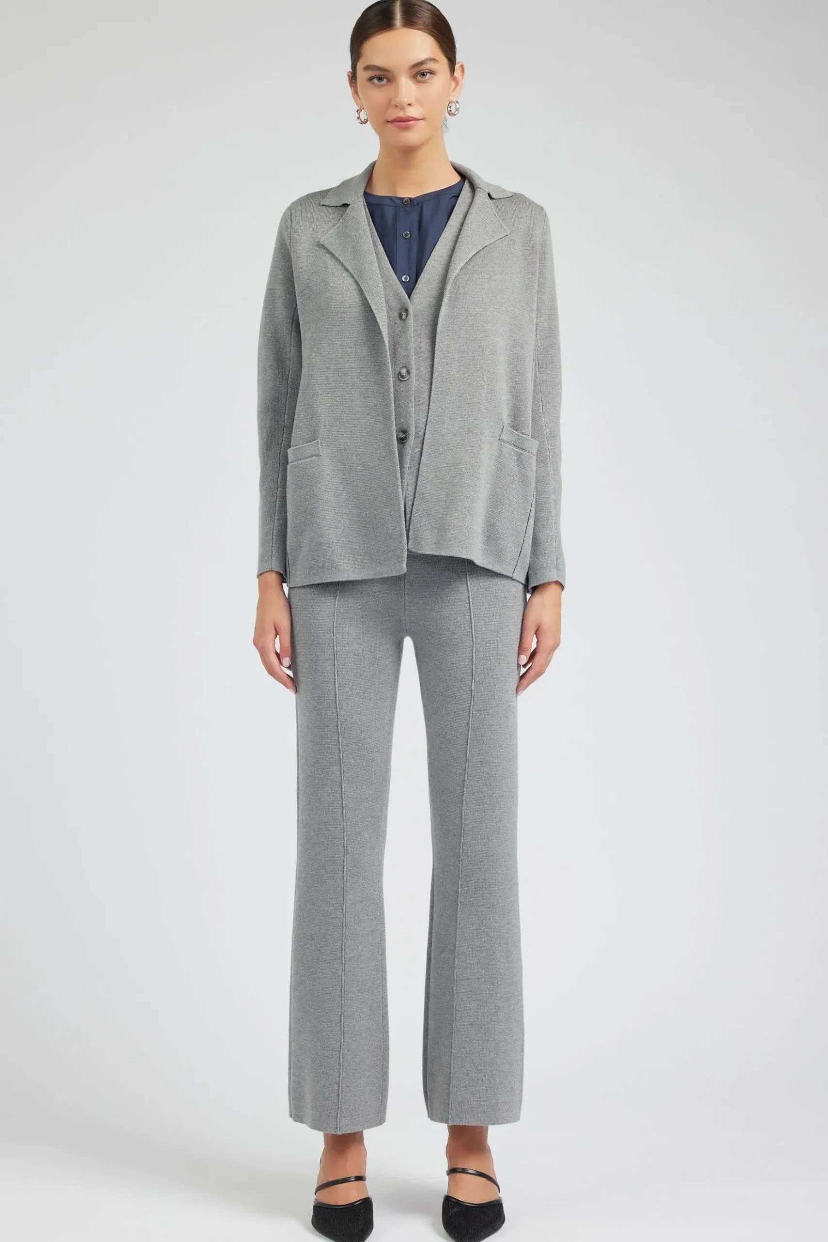 Current Air Knitted Blazer HEATHERGREY Sale