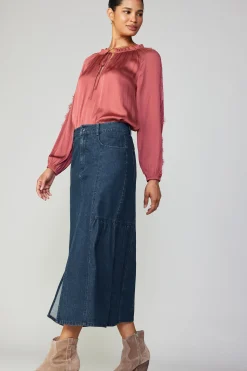 Current Air Lace Panel Blouse ROUGE Best