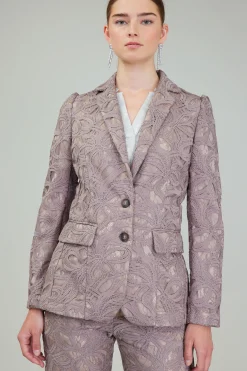 Current Air Lace Single Breasted Blazer TAUPEGREY Discount