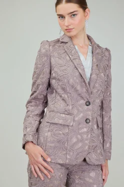 Current Air Lace Single Breasted Blazer TAUPEGREY Discount