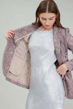 Current Air Lace Single Breasted Blazer TAUPEGREY Discount
